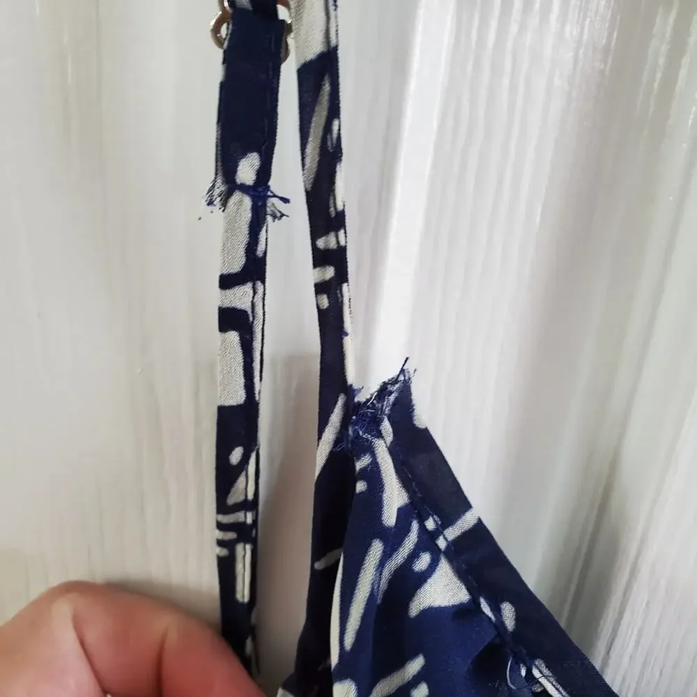 One Clothing Blue and White Spaghetti Strap Sundress. #SW - Picture 5 of 6